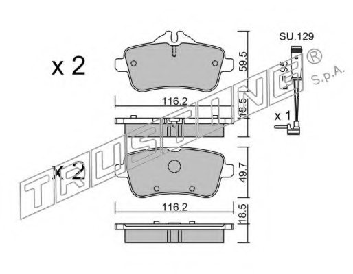 TRUSTING 984.0W Brake Pad Set, disc brake